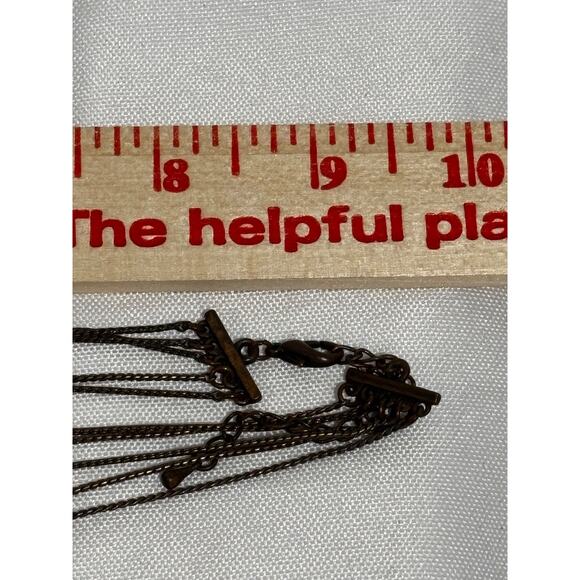 Vintage multi strand copper & Green earthy beads boho Chunky statement Necklace - Picture 8 of 8